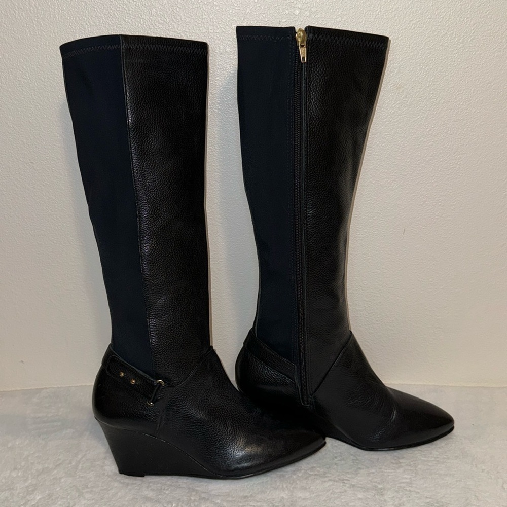 Steven By Steve Madden Black Leather Heeled Boots